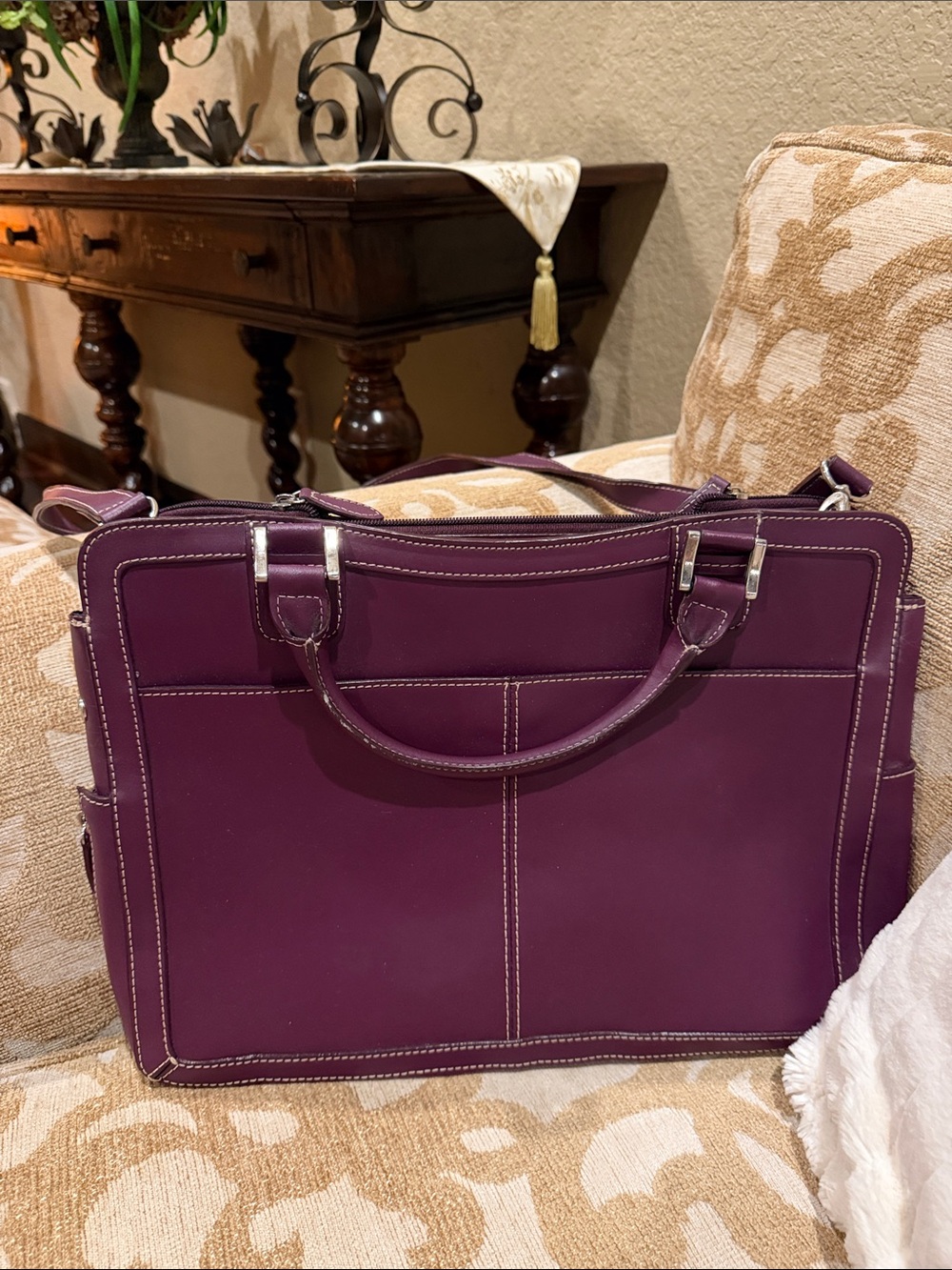Franklin Covey Structured Purple Tote Handbag - Women's Bag